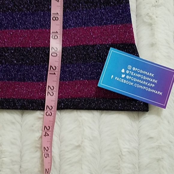 Kasper & Company ASL Purple striped Metallic thread sweater Lg. - Picture 7 of 8